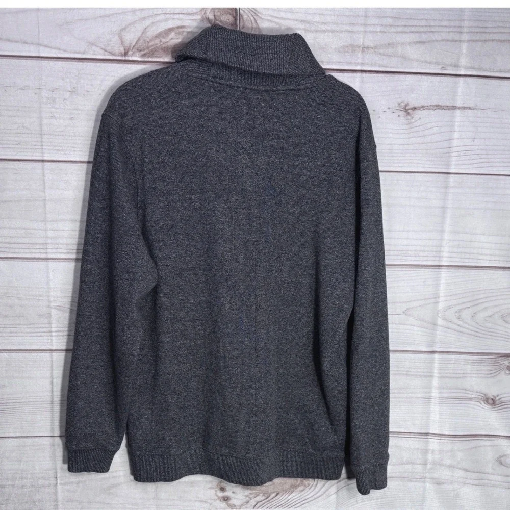 Tasso Elba Mens Charcoal Gray Cotton Shawl Collar Button Sweater Large‎ SI36227